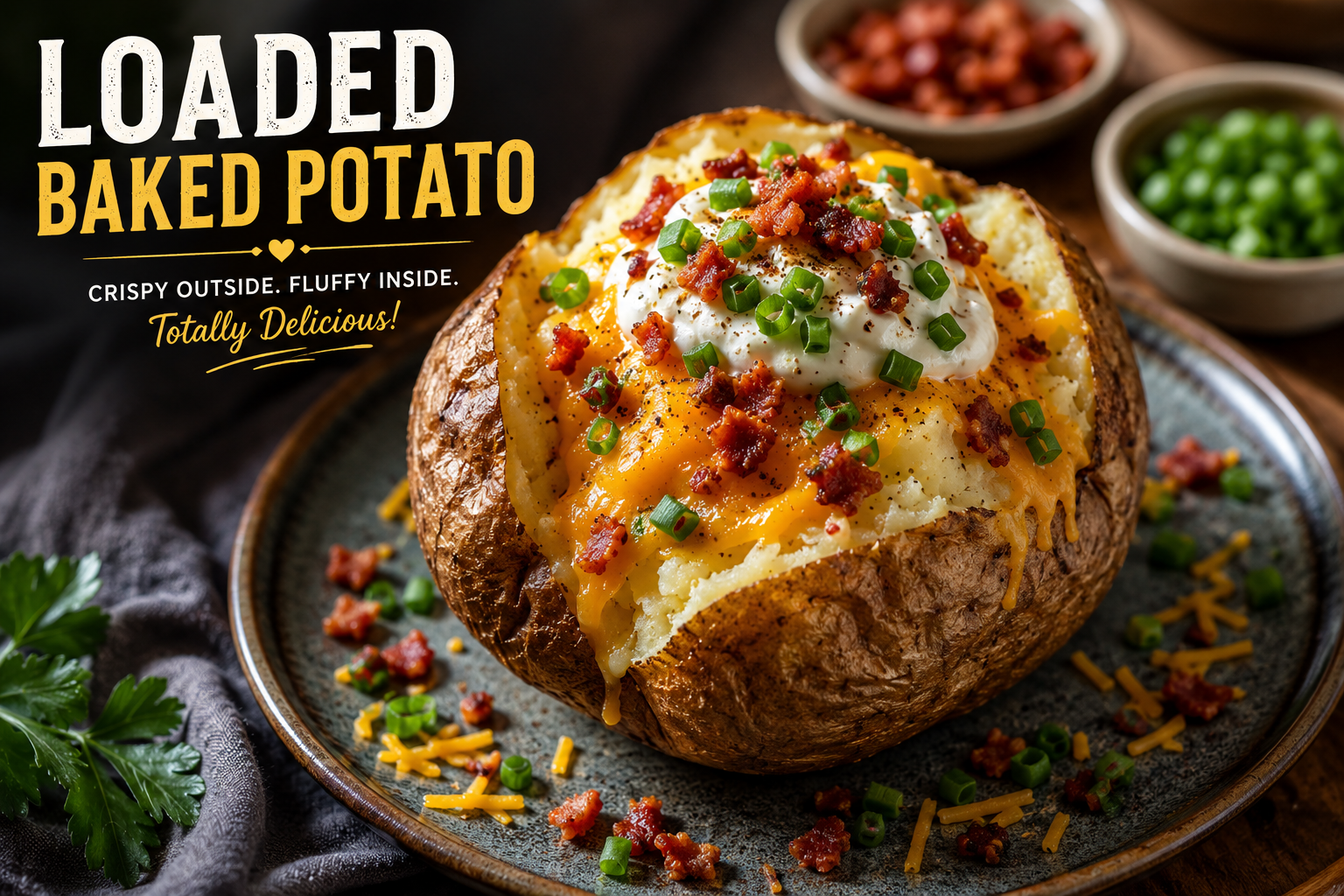 🥔 Loaded Baked Potato: The Ultimate Crispy, Creamy & Cheesy Comfort Food Recipe